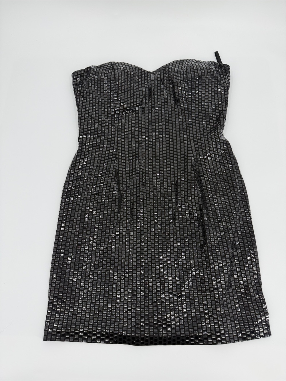 Bebe Strapless Sequin Grid Mini Dress - Black